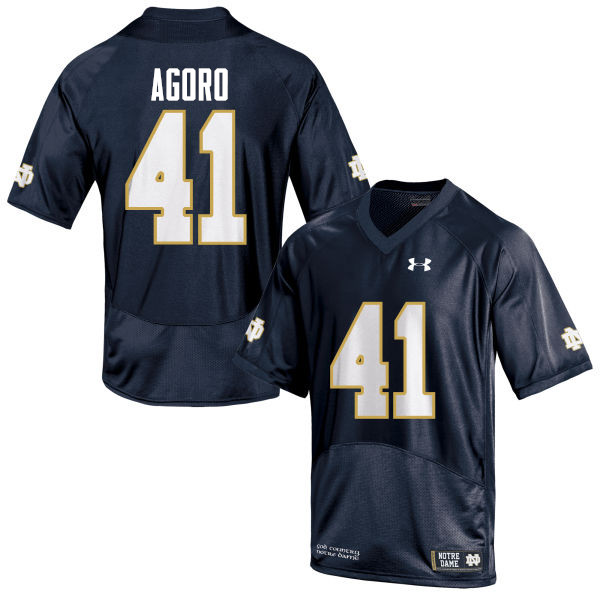 Men #41 Temitope Agoro Notre Dame Fighting Irish College Football Jerseys-Navy Blue